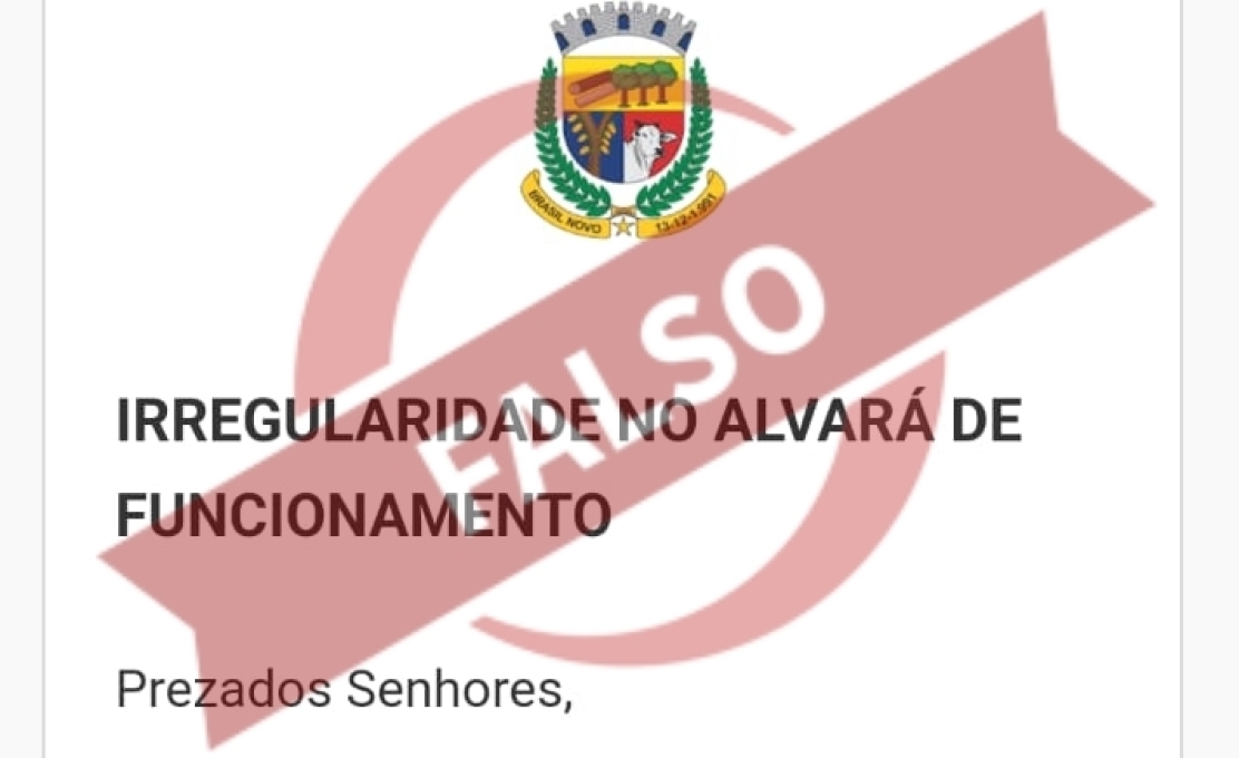 Divisão de Fiscalização de Ibiporã alerta sobre golpe das notificações falsas de alvará de funcionamento