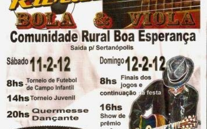 Rural Fest neste sábado e domingo (11 e 12) na Boa Esperança