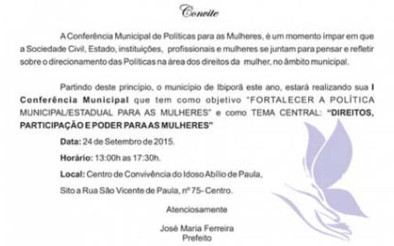 Ibiporã realiza I Conferência Municipal de Políticas para Mulheres