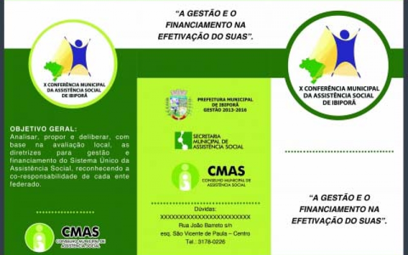 “X Conferência Municipal da Assistência Social de Ibiporã” será nesta sexta-feira (26)