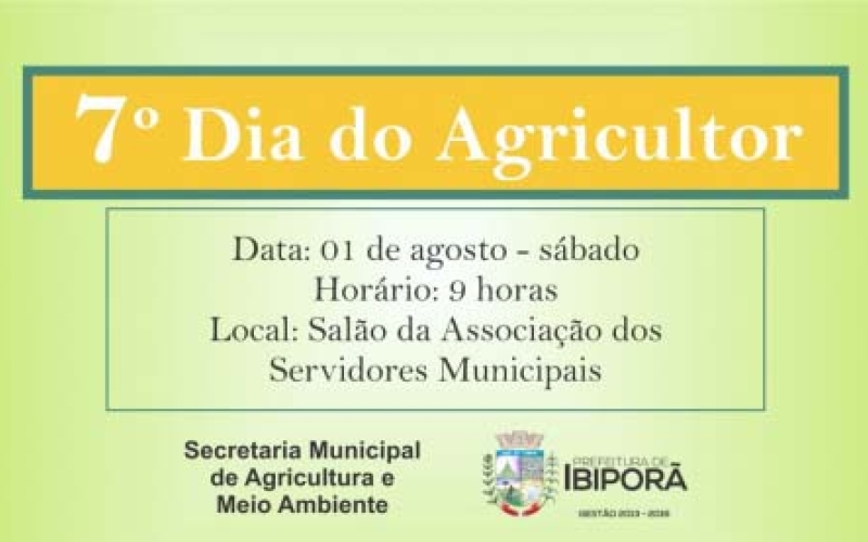 7º Dia do Agricultor é realizado neste sábado (01)