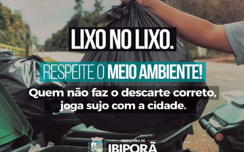 Descarte irregular de lixo suja a cidade, prejudica a população e diminui a qualidade de vida. Seja consciente!