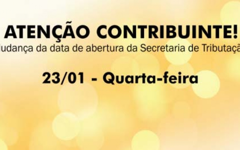 ATENÇÃO, CONTRIBUINTE!