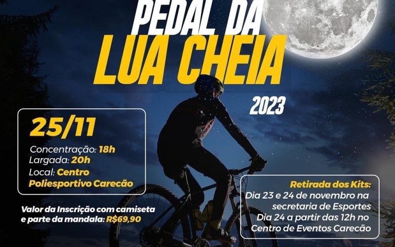 Ciclista prepare-se para um pedal noturno sob a Lua Cheia