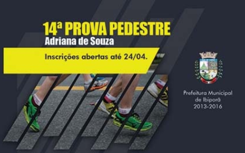 Inscrições para 14ª Prova Pedestre Adriana de Souza terminam nesta quinta (24)