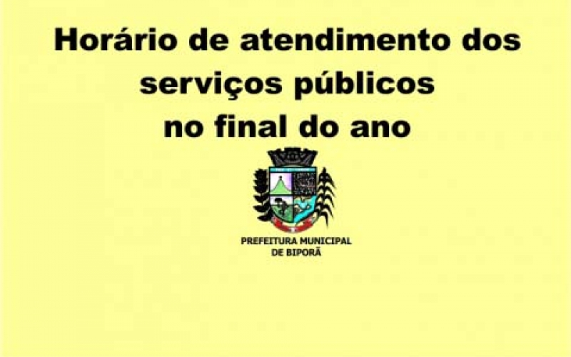 Confira os horários de atendimento dos serviços municipais na