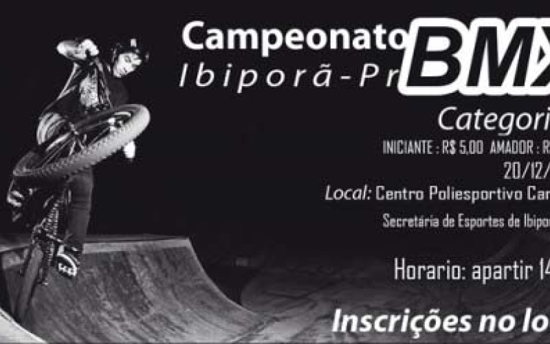 Campeonato de BMX neste domingo (20), a partir das 14h