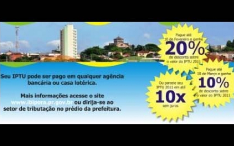  Pague seu IPTU à vista com 20% de desconto!