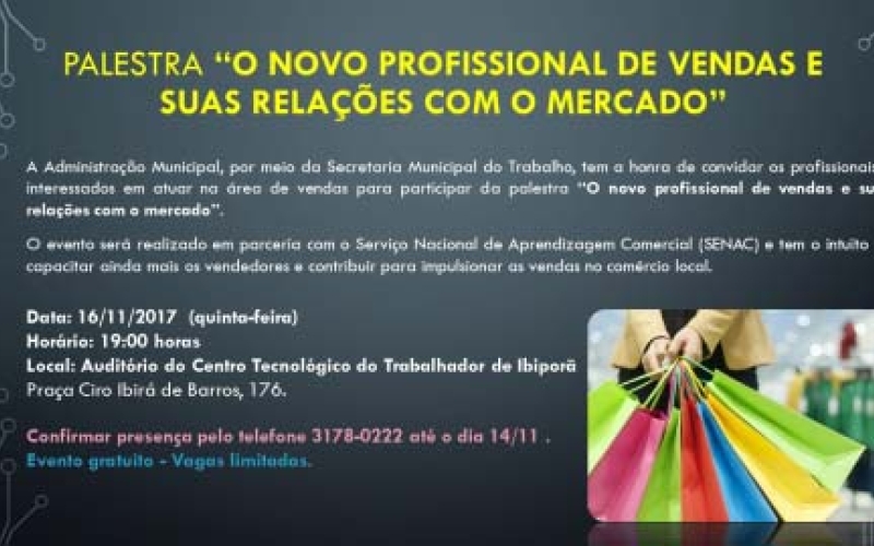 Secretaria do Trabalho promove palestra para profissionais de vendas