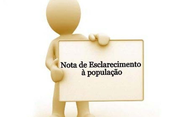 Nota de esclarecimento à imprensa e sociedade