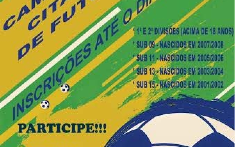 Inscrições abertas para o Campeonato Citadino de Futsal