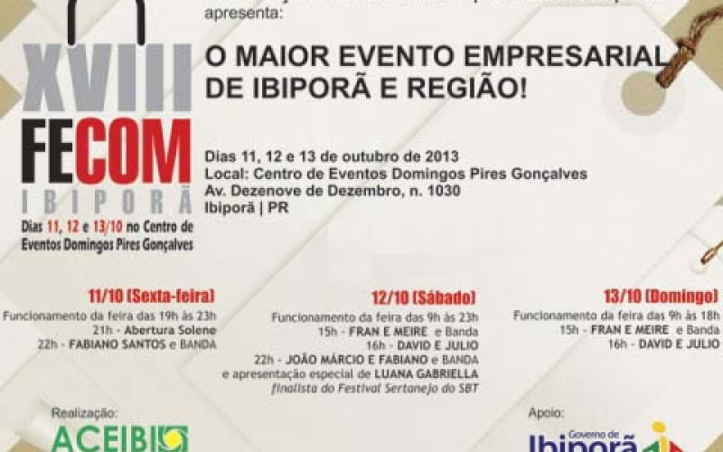 18ª Fecom começa nesta sexta-feira (11)