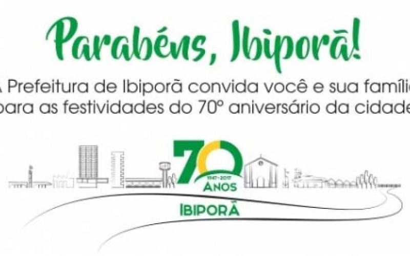 Ibiporã comemora 70 anos com muita festa nesta quarta-feira (08)