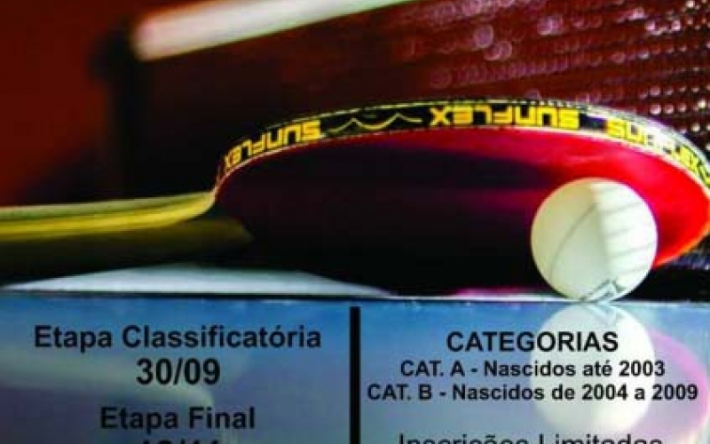 Inscrições para II Torneio Municipal de Tênis de Mesa terminam terça-feira (26)