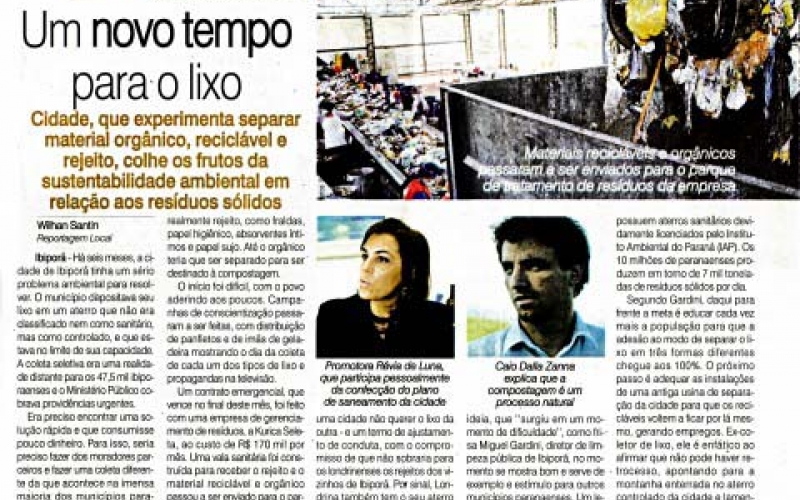 Separação de lixo de Ibiporã é destaque na imprensa