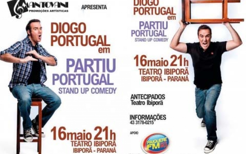 Diogo Portugal neste sábado (16) em Ibiporã