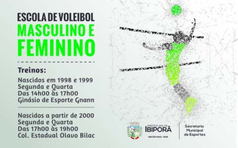 Prefeitura de Ibiporã oferece vagas para Escolinhas de futebol, futsal e vôlei