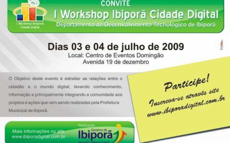 Vem aí o Workshop Ibiporã Cidade Digital dias 3 e 4