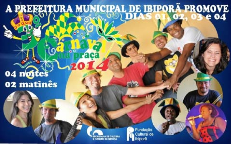 Carnaval na Praça começa neste sábado (dia 1º). Venha para a folia!