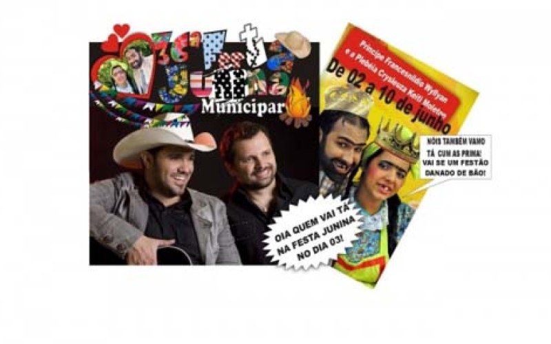 João Márcio e Fabiano na Festa Junina de Ibiporã