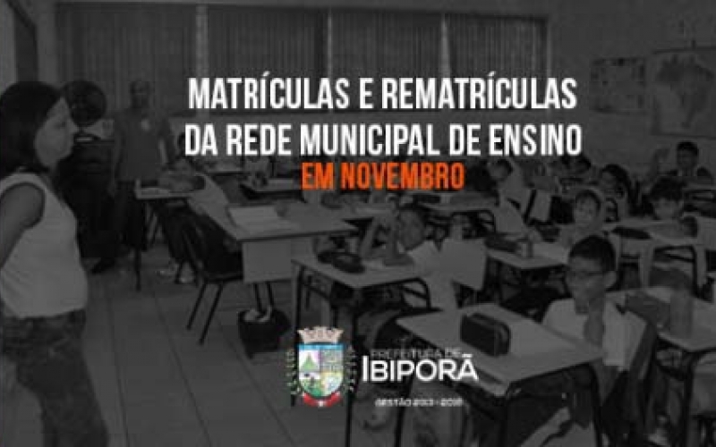 Rematrícula dos alunos da rede municipal de ensino inicia em novembro