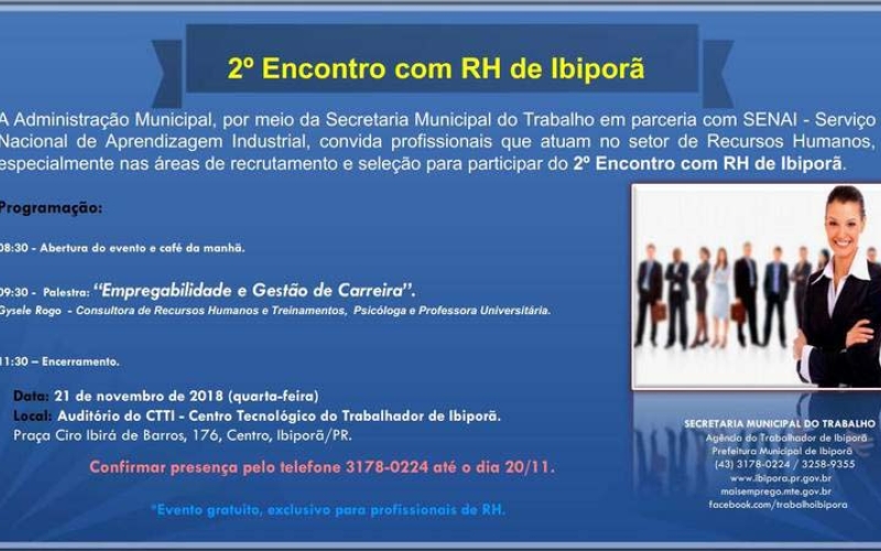 Trabalho promove ‘2º Encontro com RH de Ibiporã’