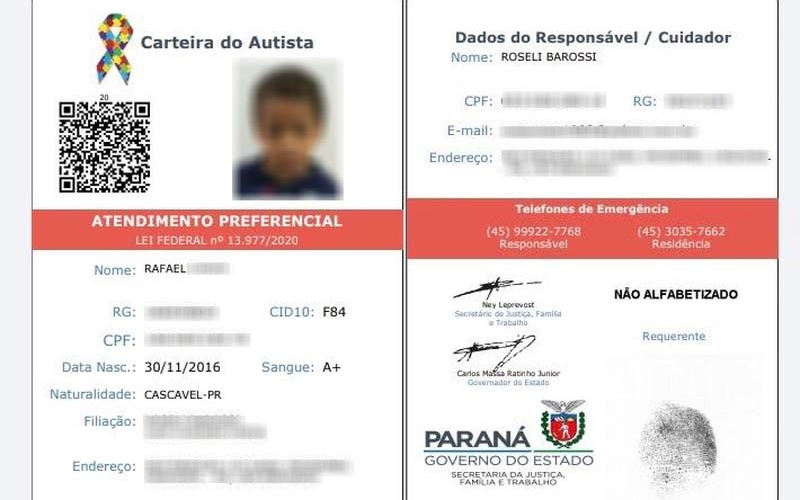 Carteira do Autista já pode ser solicitada em todo Paraná