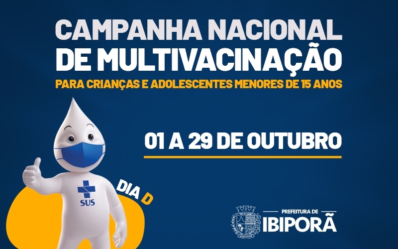 Em Ibiporã, Campanha Nacional de Multivacinação para crianças e adolescentes menores de 15 anos é iniciada para atualização de cadernetas e aumento de cobertura vacinal no município