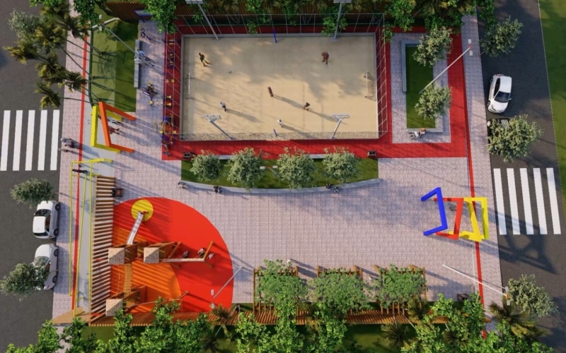 Ibiporã homologa licitação para construir praça com quadra de vôlei de areia e playground