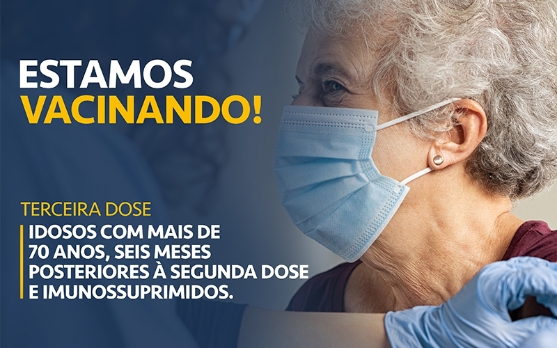 Em Ibiporã, dose de reforço para idosos com mais de 70 anos, seis meses após sua segunda dose e para pessoas com alto grau de imunossupressão, estão sendo aplicadas